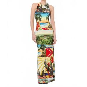 NEW ALICE + OLIVIA pania maxi dress in island dreams multi